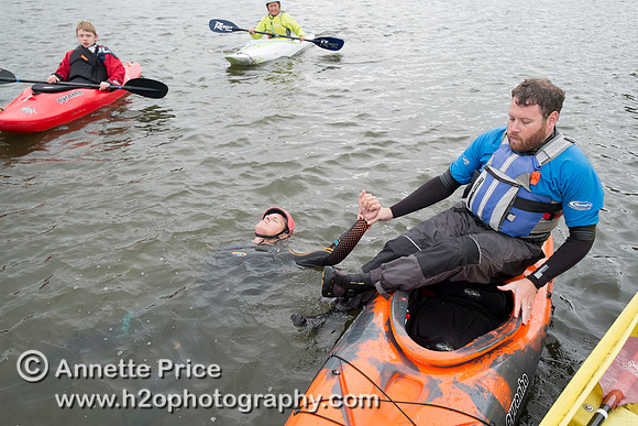 On-the-water. Training kayak paddlers to rescue swimmers