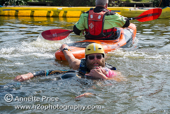 On-the-water. Training kayak paddlers to rescue swimmers
