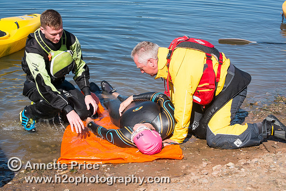 On-the-water. Training kayak paddlers to rescue swimmers