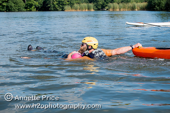 On-the-water. Training kayak paddlers to rescue swimmers