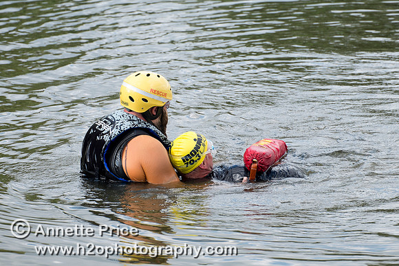 On-the-water. Training kayak paddlers to rescue swimmers