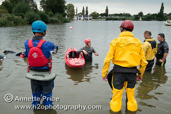 On-the-water. Training kayak paddlers to rescue swimmers
