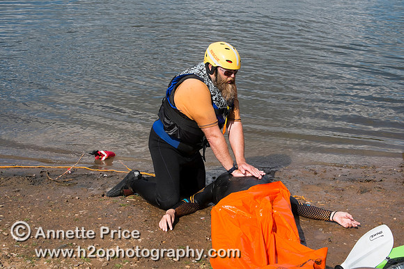 On-the-water. Training kayak paddlers to rescue swimmers