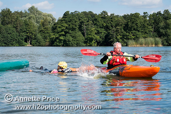On-the-water. Training kayak paddlers to rescue swimmers