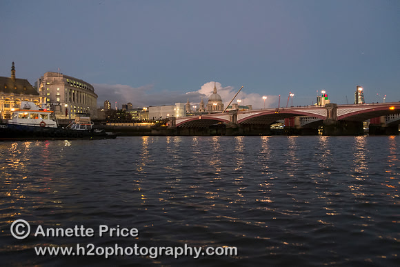 St Paul's cathedral and Blackfriars Bridge, River Thames, London.