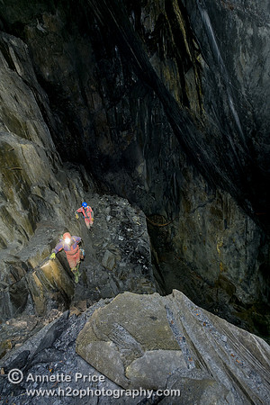 The massive chamber we climbed down to reach the cars. Gaewern Slate Mine. North Wales, UK