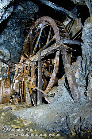 Water wheel, Ystrad Einion Copper Mine, Mid-West Wales, UK