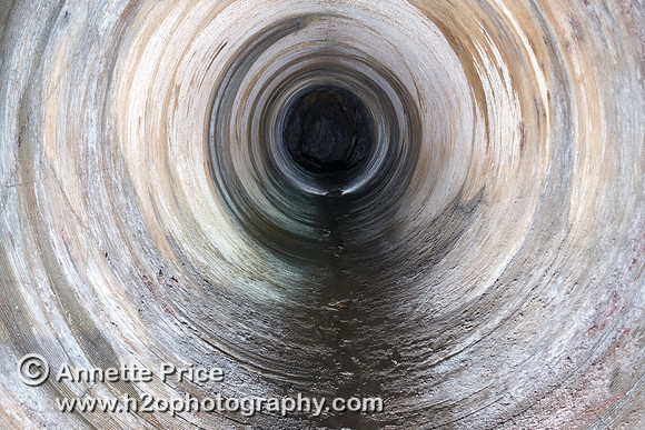 Victorian bore hole, Abercwmeiddaw slate mine, North Wales.