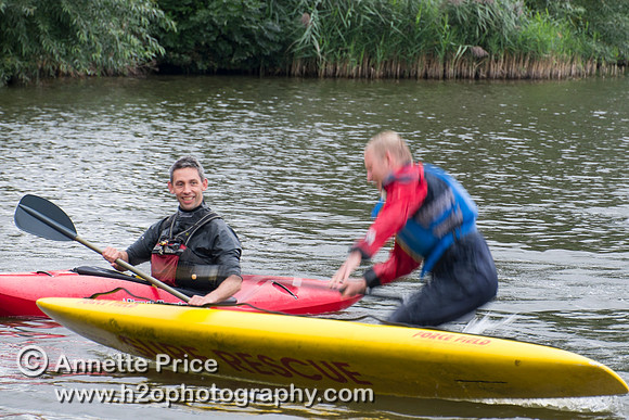 On-the-water. Training kayak paddlers to rescue swimmers