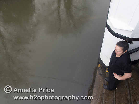 High water on the River Thames. White Swan Pub - Twickenham, London.