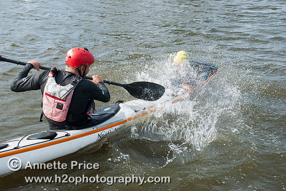 On-the-water. Training kayak paddlers to rescue swimmers