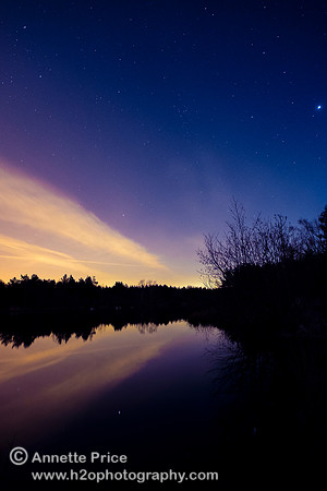 Stars over Bramshill Lake, near Reading, UK