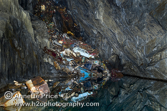 "Car graveyard" Gaewern Slate Mine, Wales, UK