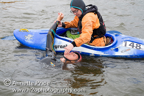 On-the-water. Training kayak paddlers to rescue swimmers