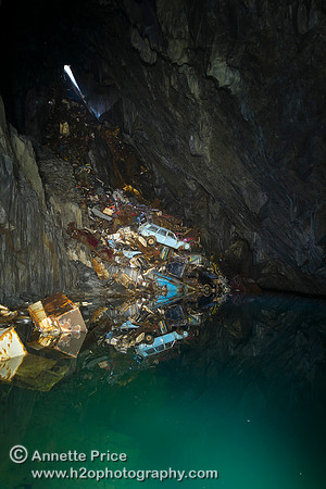 "Car graveyard" Gaewern Slate Mine, Wales, UK