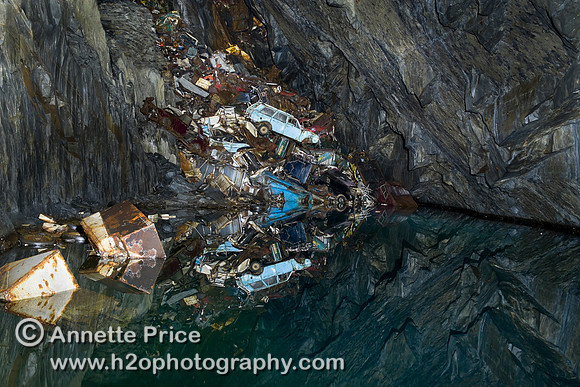 "Car graveyard" Gaewern Slate Mine, Wales, UK