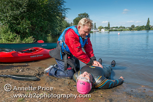 On-the-water. Training kayak paddlers to rescue swimmers
