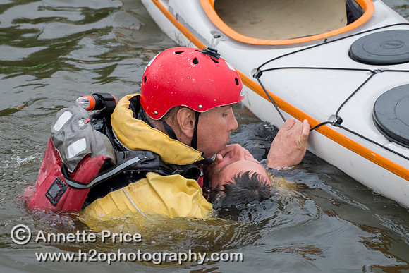On-the-water. Training kayak paddlers to rescue swimmers