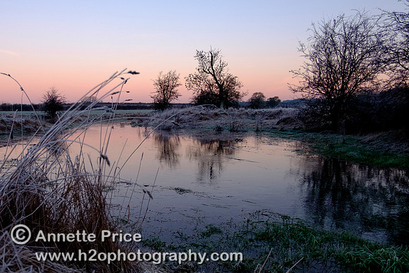 The course of the River Thames, 1.5 miles from the official Source of the river.