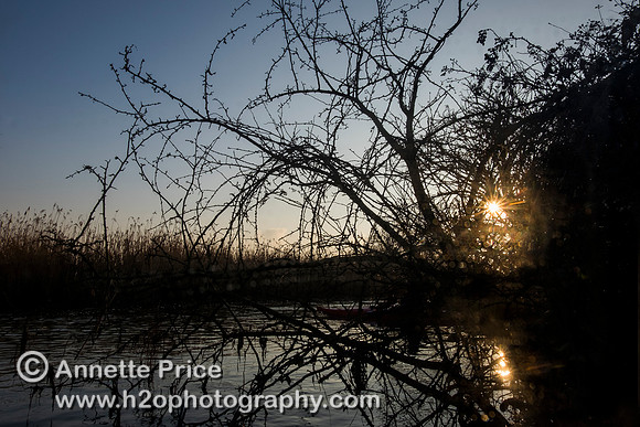 Dusk on the River Thames near Kempsford.