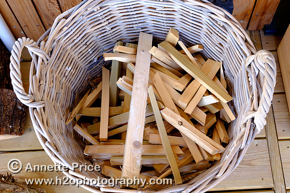Fire Wood. The Habitat House. Lower Mill Estate, Cotswolds.