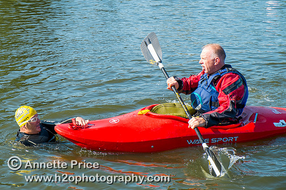 On-the-water. Training kayak paddlers to rescue swimmers
