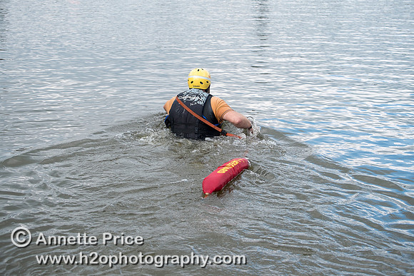 On-the-water. Training kayak paddlers to rescue swimmers