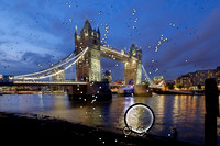 Eleven days after the operation with both eyes open.  Tower Bridge, London.