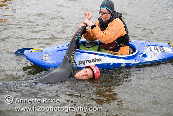 On-the-water. Training kayak paddlers to rescue swimmers