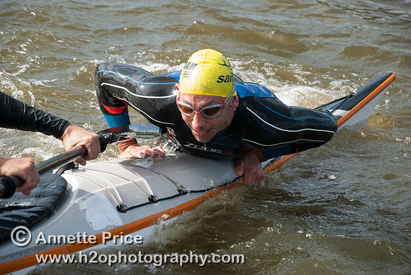 On-the-water. Training kayak paddlers to rescue swimmers