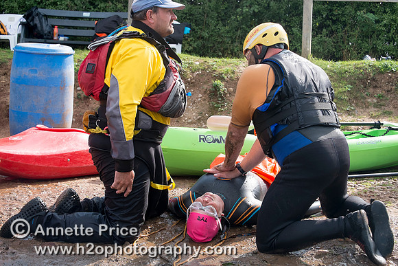 On-the-water. Training kayak paddlers to rescue swimmers