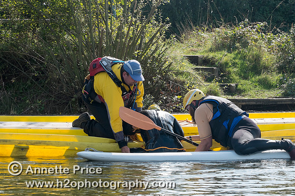On-the-water. Training kayak paddlers to rescue swimmers