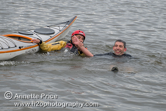 On-the-water. Training kayak paddlers to rescue swimmers