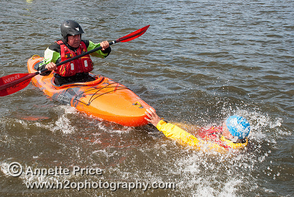 On-the-water. Training kayak paddlers to rescue swimmers
