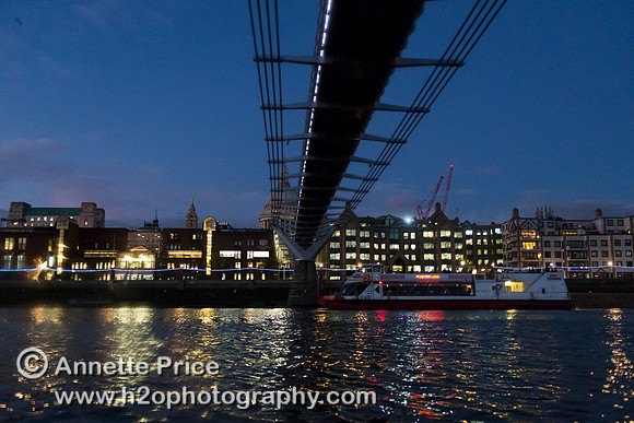 The Millennium Bridge. River Thames, London.