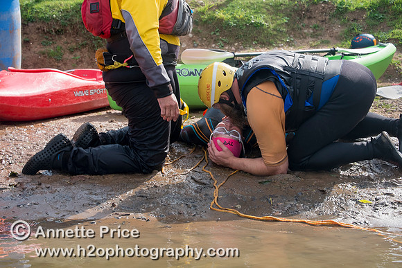 On-the-water. Training kayak paddlers to rescue swimmers