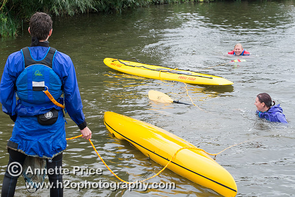 On-the-water. Training kayak paddlers to rescue swimmers