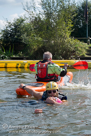 On-the-water. Training kayak paddlers to rescue swimmers