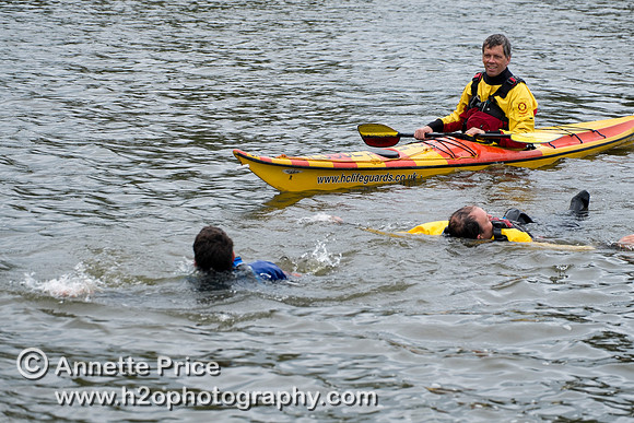 On-the-water. Training kayak paddlers to rescue swimmers