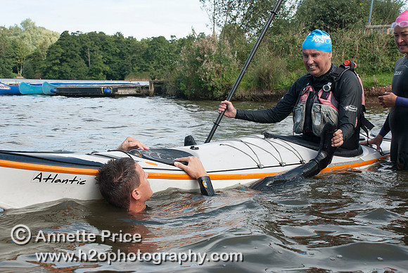 On-the-water. Training kayak paddlers to rescue swimmers