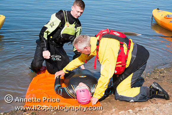 On-the-water. Training kayak paddlers to rescue swimmers