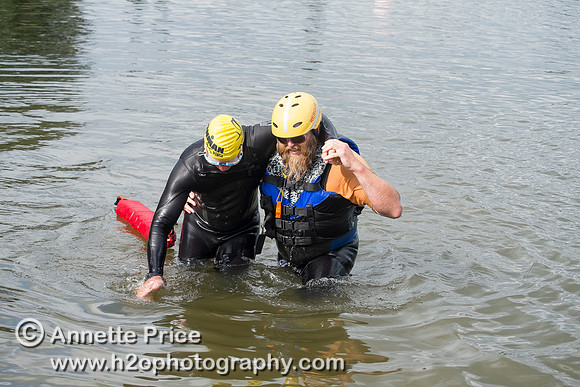 On-the-water. Training kayak paddlers to rescue swimmers