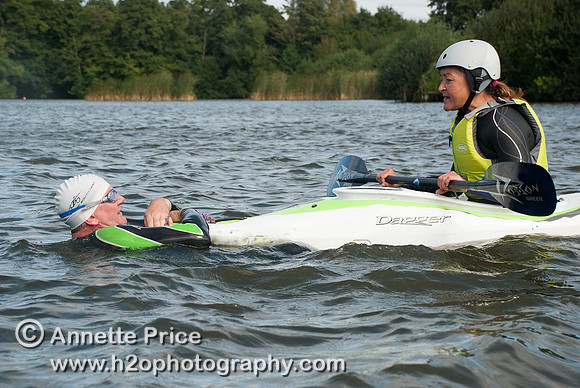 On-the-water. Training kayak paddlers to rescue swimmers
