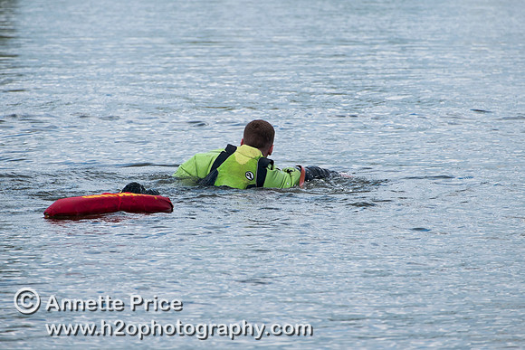 On-the-water. Training kayak paddlers to rescue swimmers