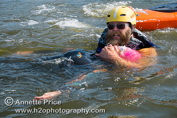 On-the-water. Training kayak paddlers to rescue swimmers