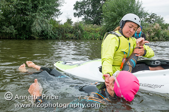 On-the-water. Training kayak paddlers to rescue swimmers