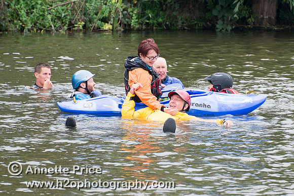 On-the-water. Training kayak paddlers to rescue swimmers