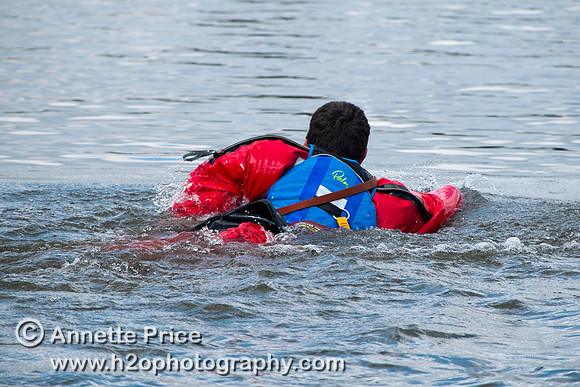 On-the-water. Training kayak paddlers to rescue swimmers