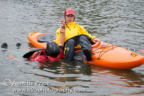 On-the-water. Training kayak paddlers to rescue swimmers