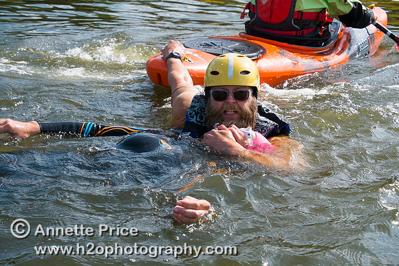 On-the-water. Training kayak paddlers to rescue swimmers